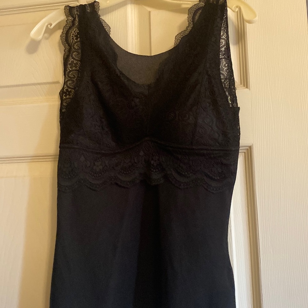 Black lace and knit Cami